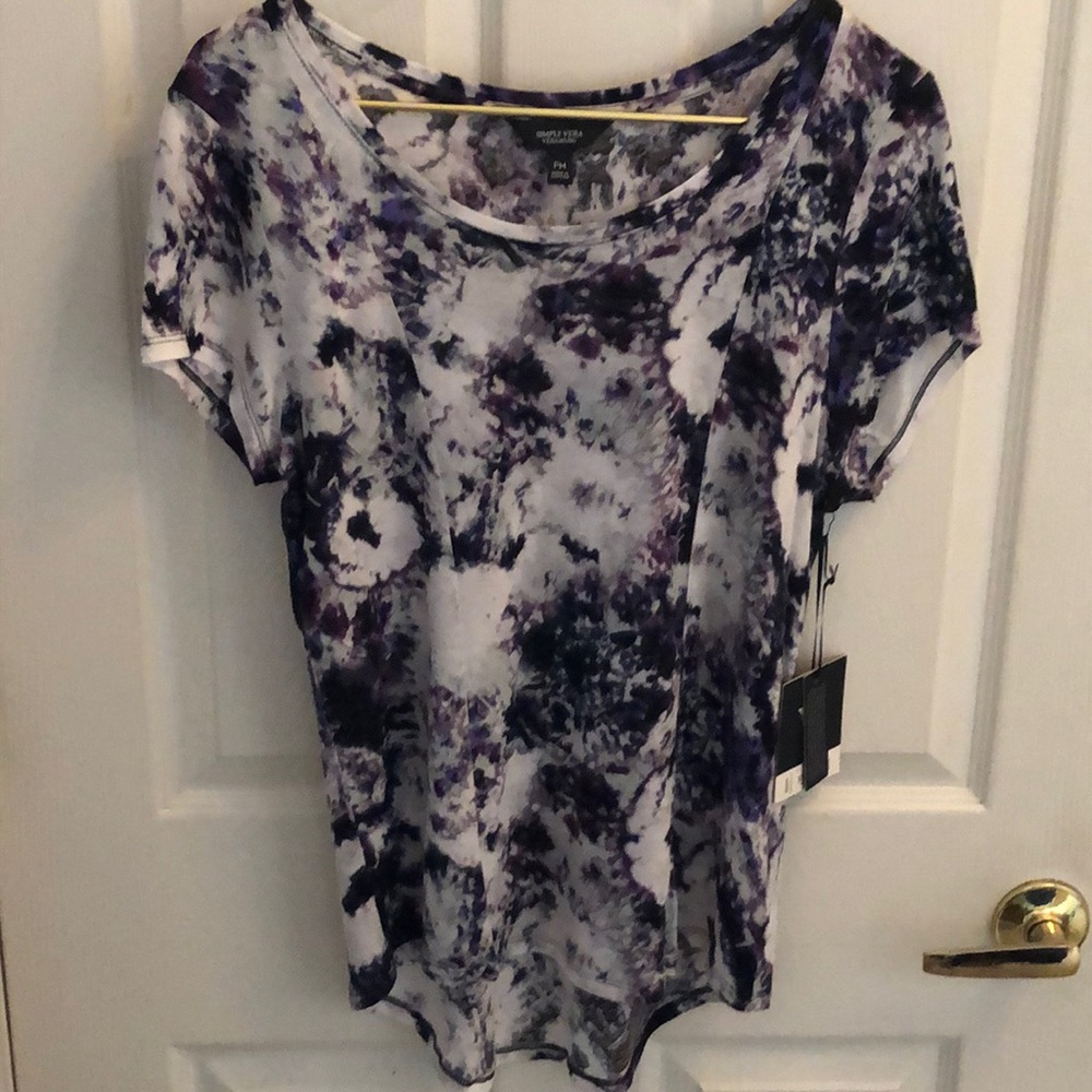 Simply Vera Vera Wang Tie Dye Tee Sz Medium Petite